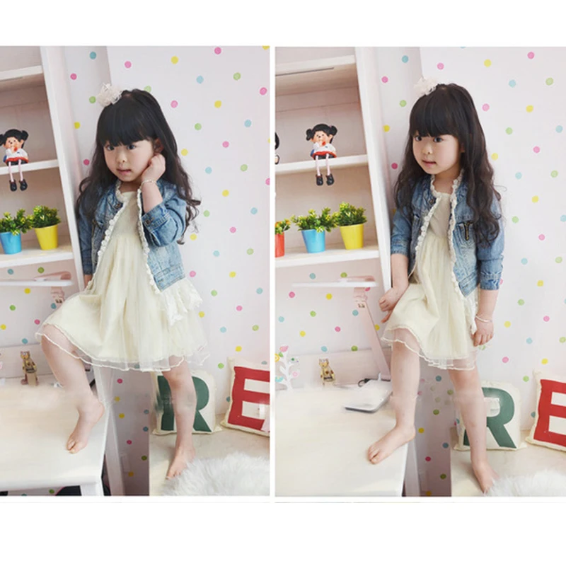 Детская джинсовая куртка LOVE DD &amp MM с кружевным украшением | одежда и обувь