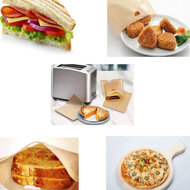 

12 Pcs Non Stick Toaster Bag,Reusable Heat Resistant Grilled Cheese Sandwich Bread Bag,Kitchen Cooking Toaster Bags