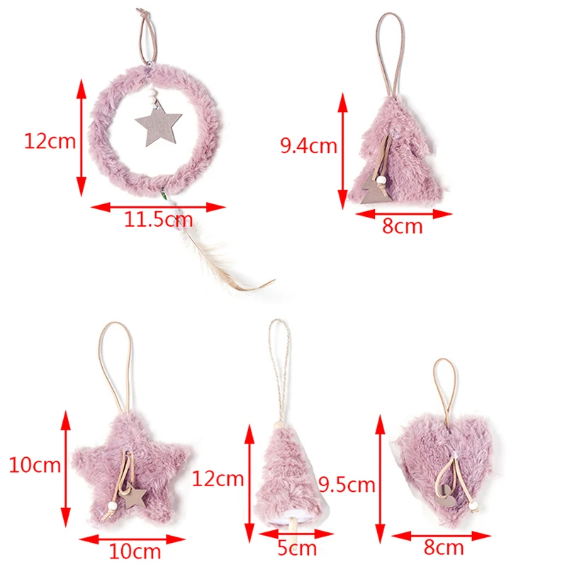 5 шт. плюшевая Рождественская елка подвесная подвеска перьевое украшение