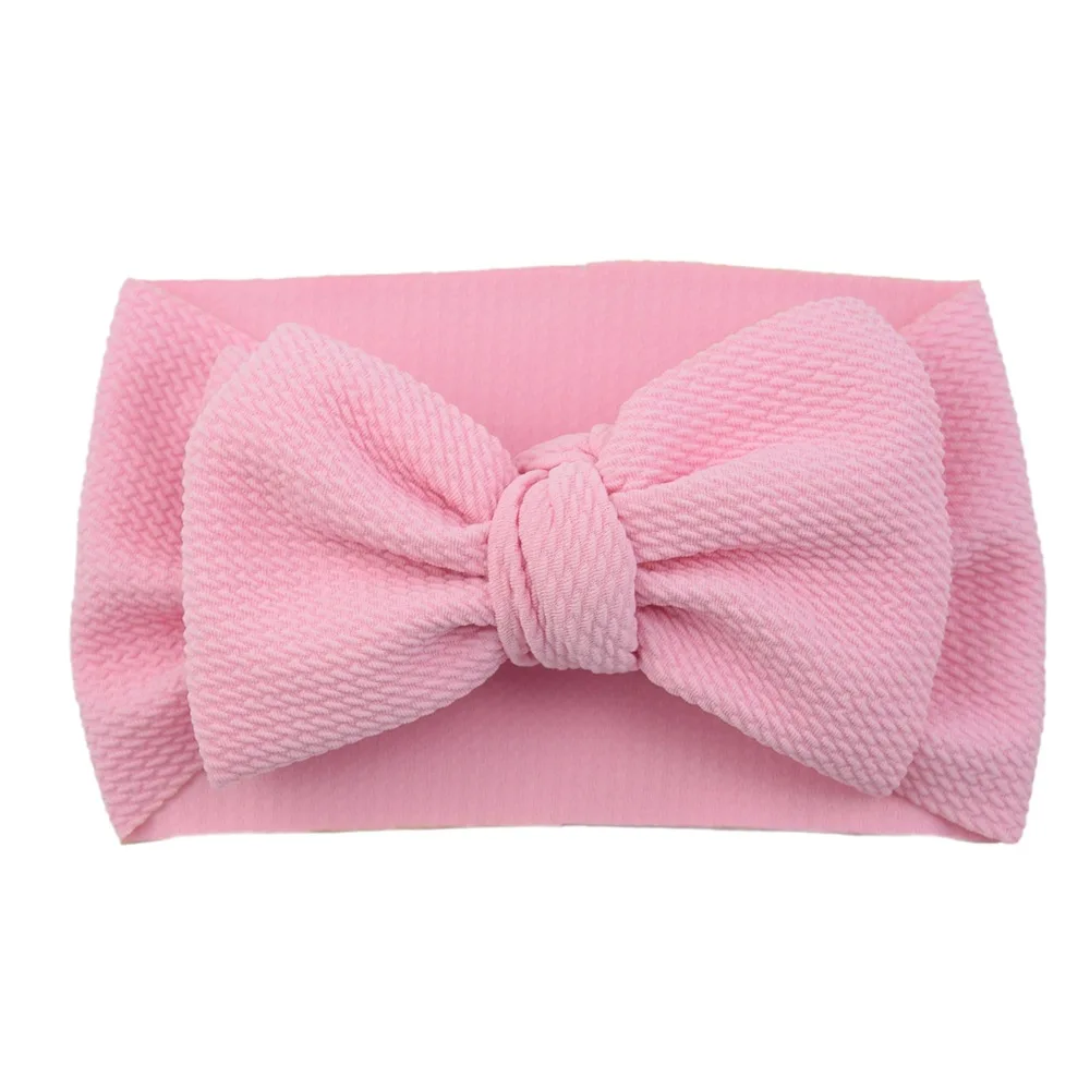 New Solid Cute Baby Girls Big Bow Hairband Headband Cotton Stretch Turban Knot Head Wrap Headwear | Мать и ребенок