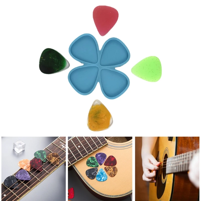 

4 Pcs/Set Universal Guitar Picks Epoxy Resin Mold Guitar Plectrums Silicone Mould DIY Crafts Guitar Thumb Finger Picks Casting