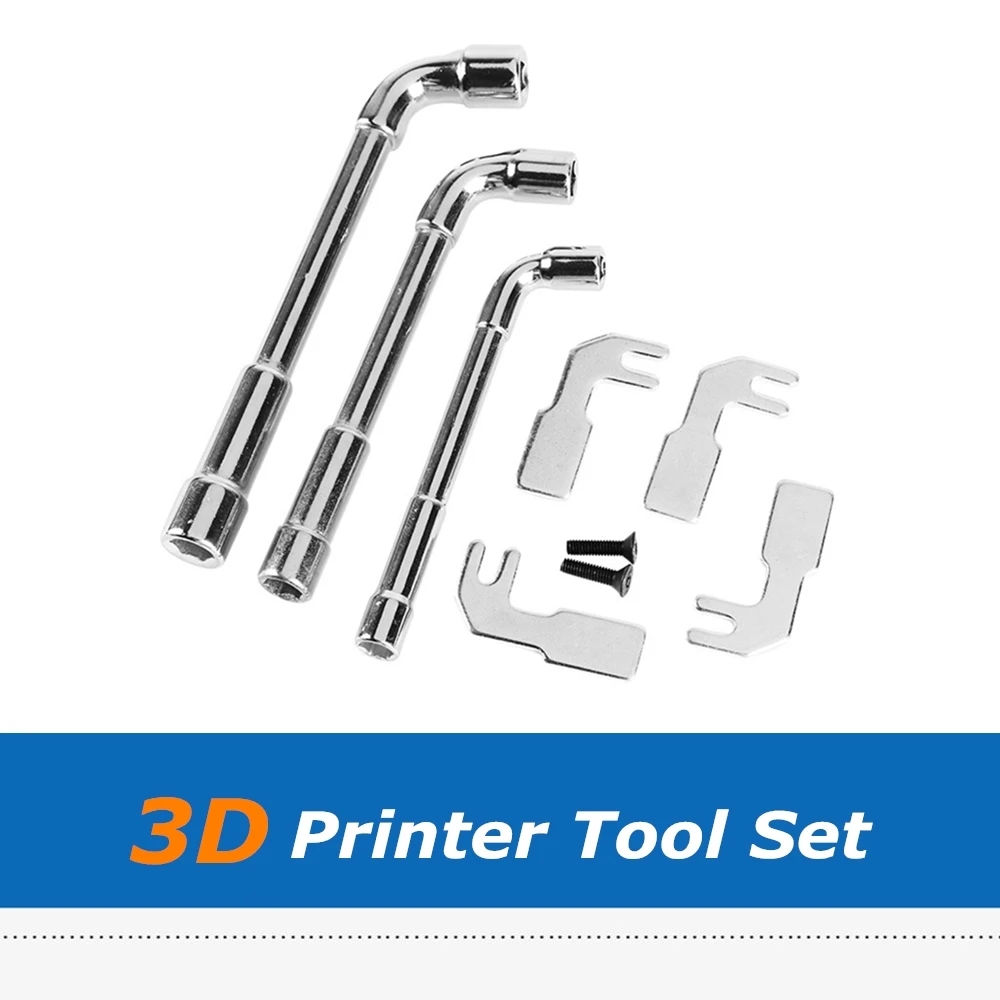 Prusa Extruder 3D Printer Parts Hexagon Sleeve Wrench + Steel Prongs Tool Set For E3D V6 Heating Block Nozzle Removal Prusa Extruder 3D Printer Parts Hexagon Sleeve Wrench + Steel Prongs Tool Set For E3D V6 Heating Block Nozzle Removal