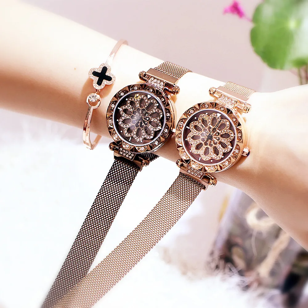 Часы наручные женские кварцевые с циркониевым циферблатом 34 мм | Наручные часы