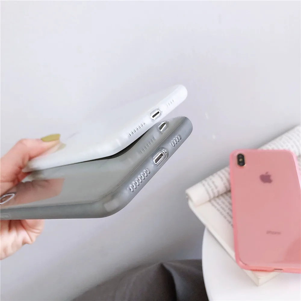 

ELALA Transparent Soft TPU Case For iPhone 7 X Case Candy Color Cover For iPhone XR X Xs Max 6S 6 7 8 Plus Glossy Clear Case Bag