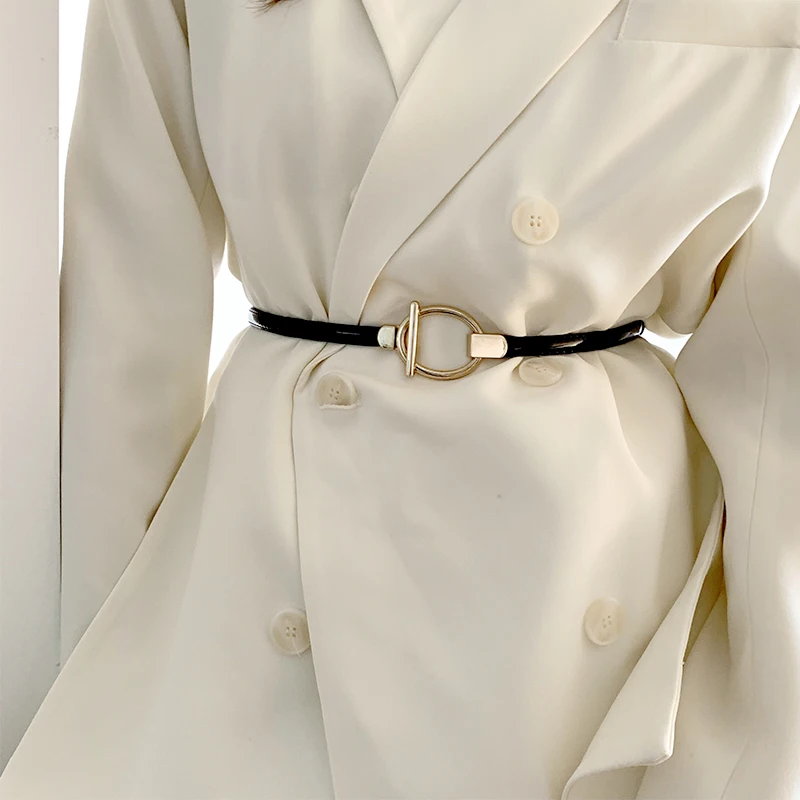 

Fashion Hot Sale Patent Leather Belts For Women Solid thin Corset All-match New adjust Waistbands dress coat Female