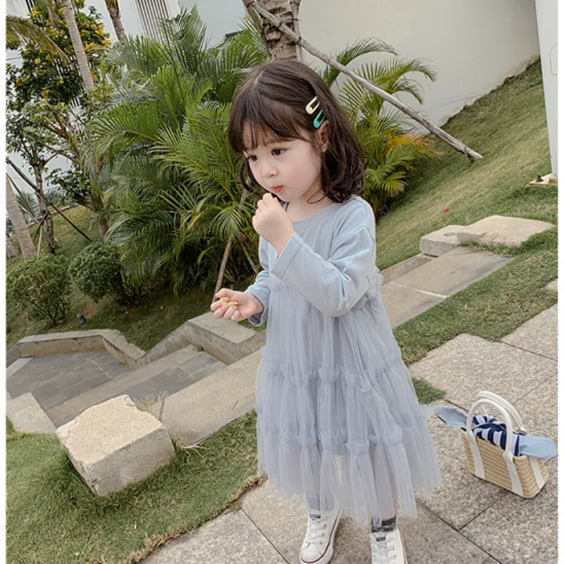 Платье ТРАПЕЦИЕВИДНОЕ хлопковое с длинным рукавом и кружевом буквенным принтом