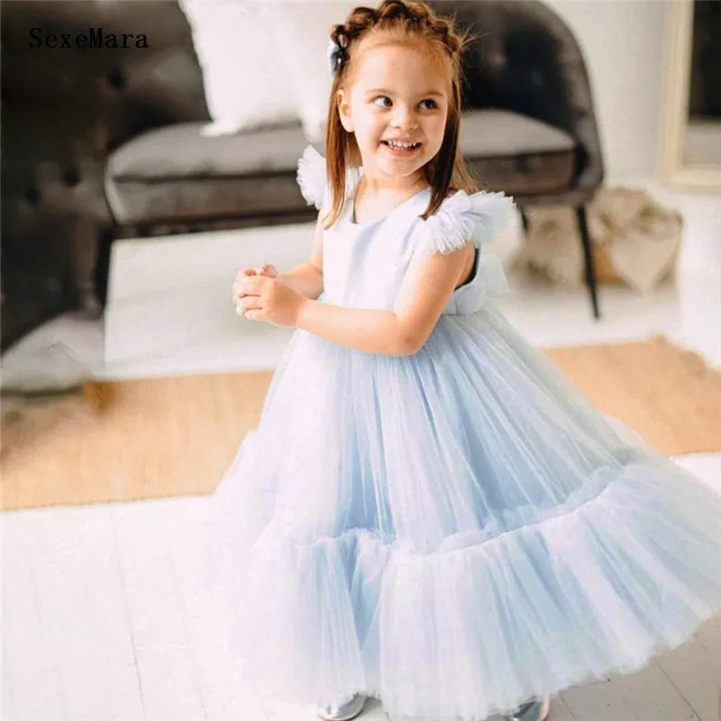 

Custom flower girls dress baby girls christening cake dresses for party occasion kids 1 year birthday dress photoshoot
