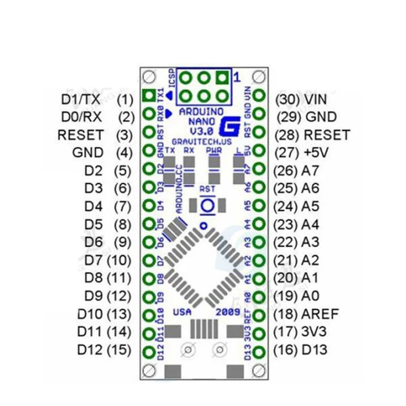 Плата микроконтроллера Mini Nano V-3.0 ATmega328P с USB-кабелем совместимым модулем Ar-duino |