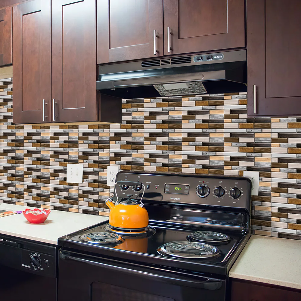 Ретро-стикеры в европейском стиле с текстурой древесины серо-коричневого цвета