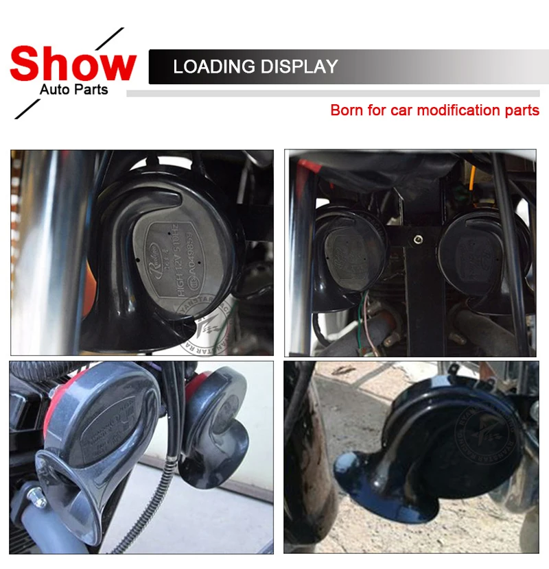 1 Pair Universal 12V105db Snail Air Motorcycle Horn Siren Loud for Car Truck Motorbike Waterproof car accessories | Автомобили и