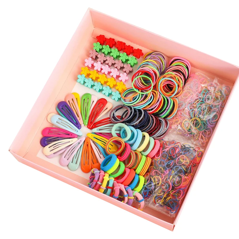 

Multicolor Girls Headwear Hairpins Hair Band Elastic Headdress Gift Hair Clip Set Cute Hair Accessories