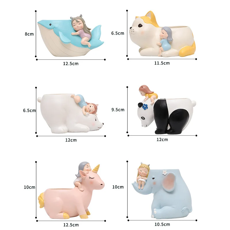 Смоляная Форма 3D для девочек цветочный горшок с белым медведем гипсовая смола