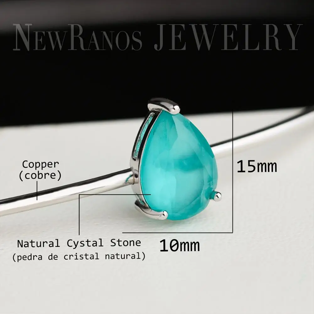 Ожерелье чокер Newranos с натуральными полудрагоценными камнями в форме капли