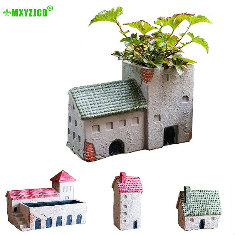 Домашние керамические орнаменты симуляция мелкомасштабный дом мясистые