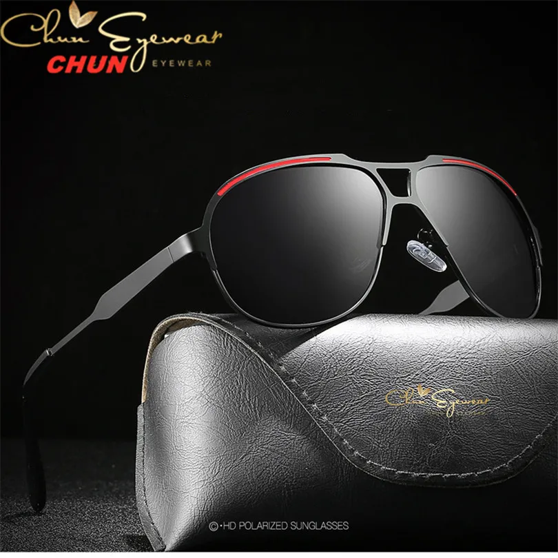 Солнцезащитные очки M224 Мужские поляризационные авиаторы в оправе из сплава для