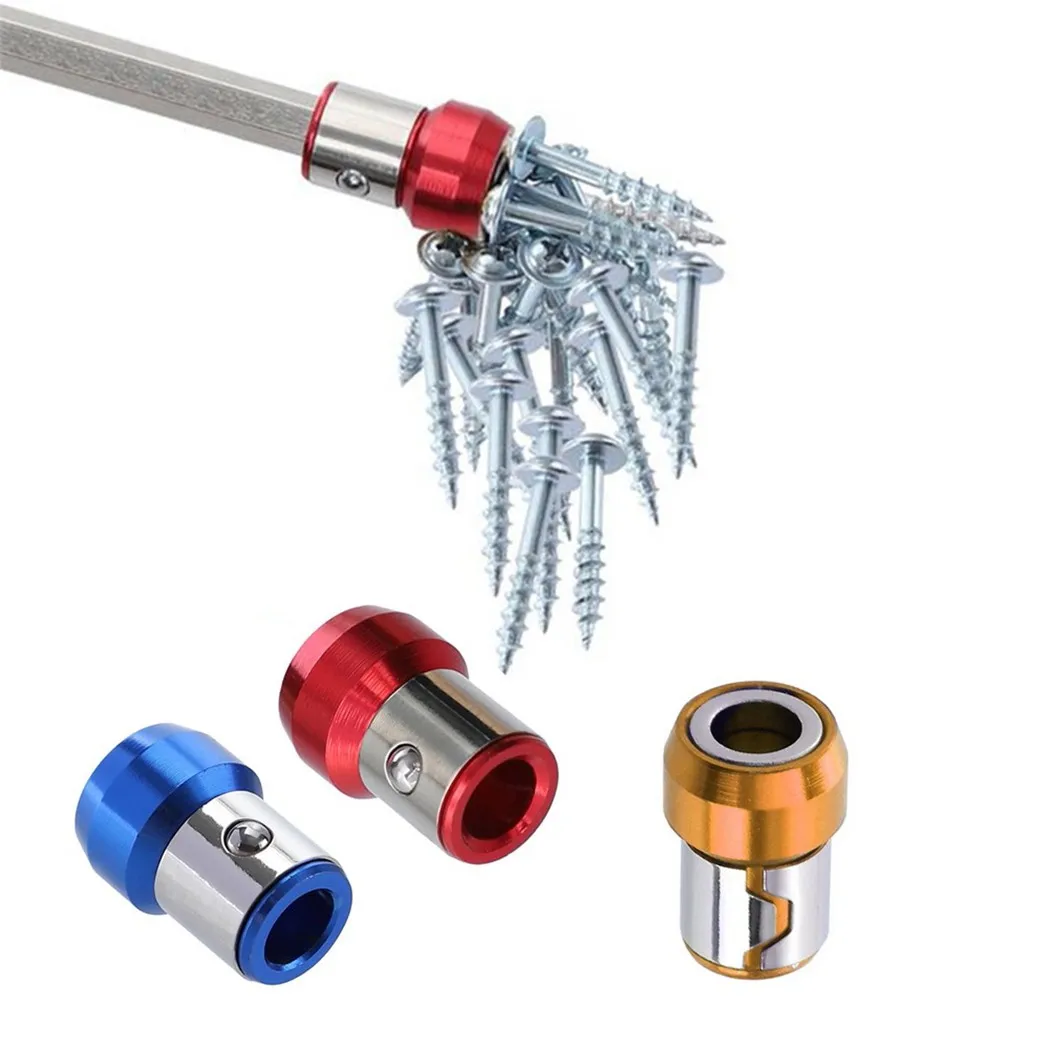 

1/3pcs Universal Magnetic Ring 1/4" 6.35mm Screwdriver Bit Head Metal Strong Magnetizer Anti-Corrosion Screw Holder