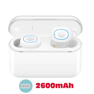 TWS 5,0 bluetooth беспроводные наушники A2 в ухо наушники Беспроводная гарнитура Водонепроницаемый с микрофоном громкой связи Наушники для телефонов - Цвет: White 2600mAh
