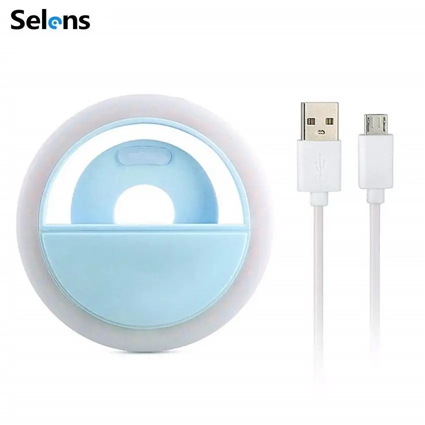 Selfie Ring Light LED Fill Rechargeable Portable Clip-on Camera Photography for iPhone Android Cellphone Mobile Phone | Электроника