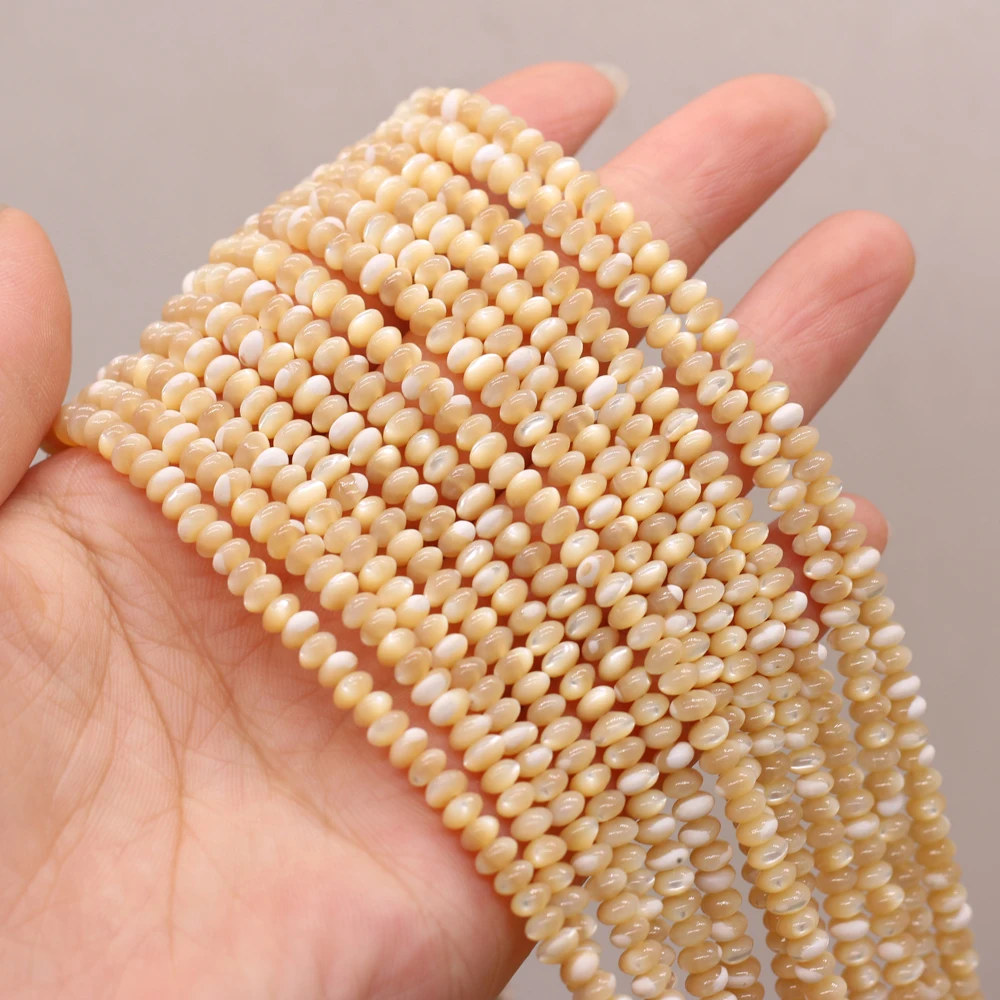 

Natural Shell Yellow Beads Abacus Shape for DIY Jewelry Making Necklace Earrings Accessories High Quality Gift