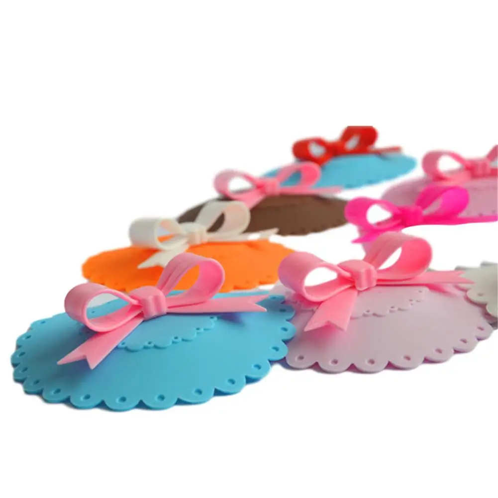 [In Stock] Lovely Bowknot Round Shape Sealing Silicone Cup Cover Decoration images - 6