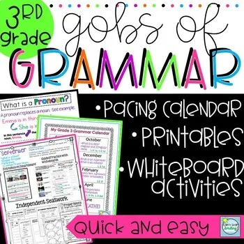 

Gobs of Grammar 3rd Grade No Prep Pacing Guide Whiteboard Activities Worksheets English Language Arts, Grammar FDF File