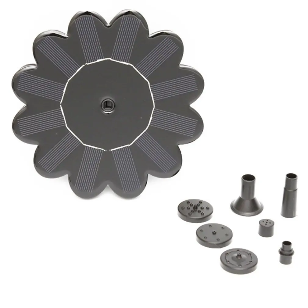 

Solar Power Water Fountain Pump Kit for Pool Garden Pond Watering Plastic with Nozzles Submersible Round Fountain Pump 1 Set