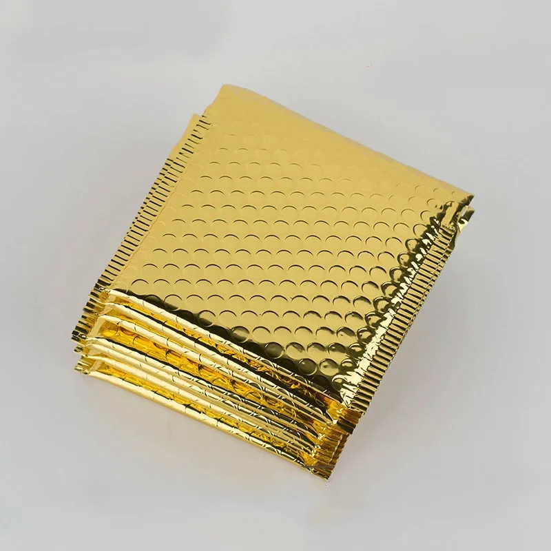 Золотые самоклеящиеся пакеты для курьерских принадлежностей пластиковые