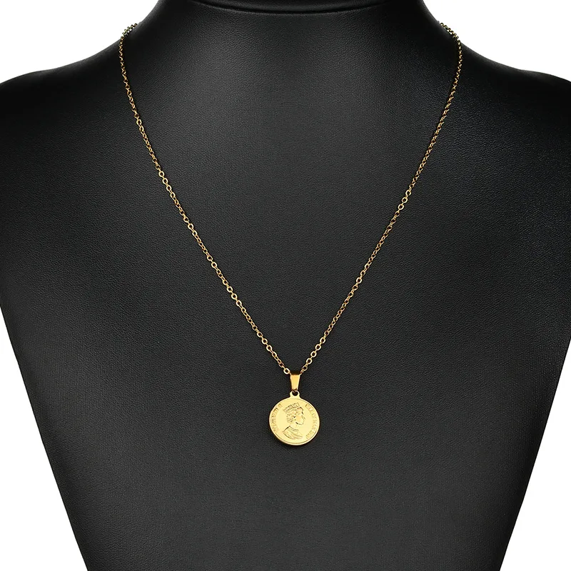 Модное винтажное женское ожерелье из титановой стали цвета розового золота с