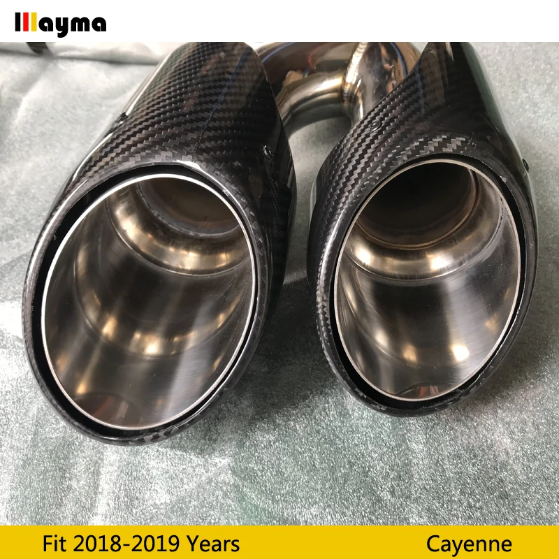 1 пара глушители для выхлопных газов из углеродного волокна Porsche New Cayenne 2018 2019 год s