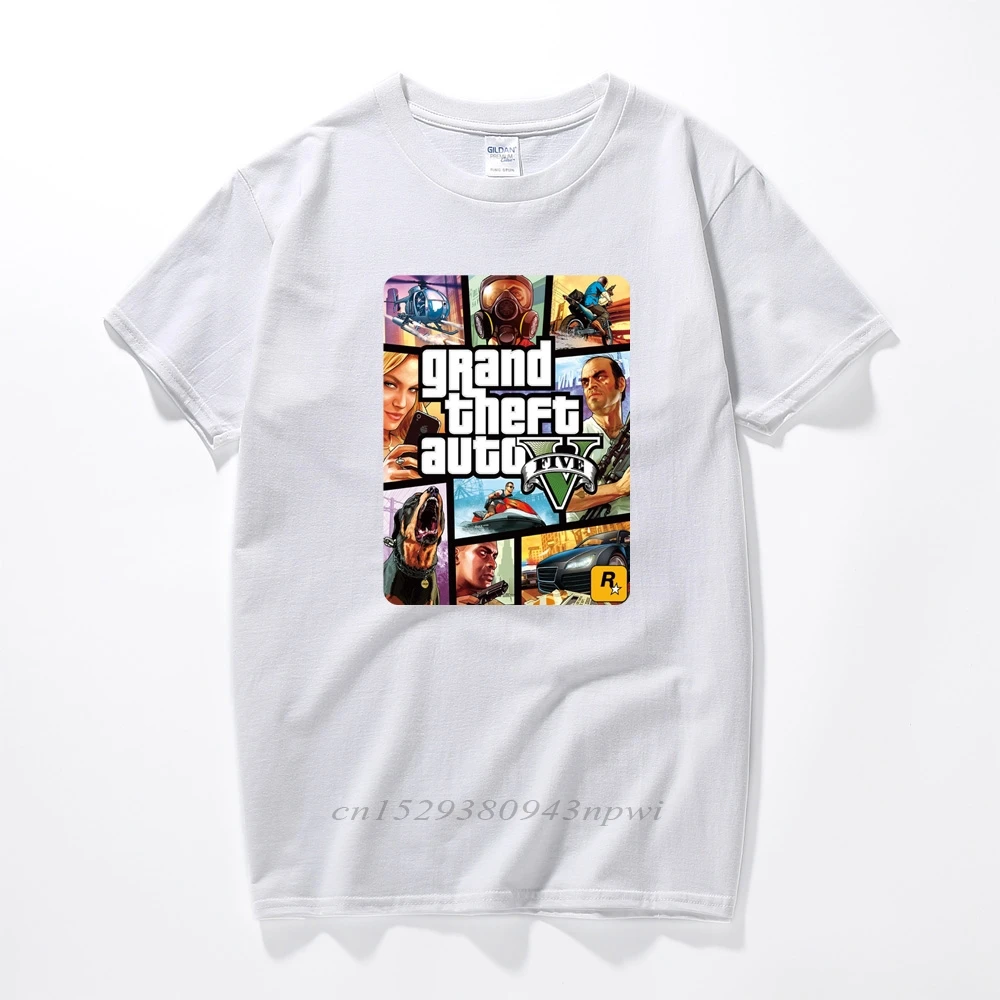 Grand Theft Auto Game GTA 5 летние футболки крутая и GTA5 Мужская футболка цветная с принтом