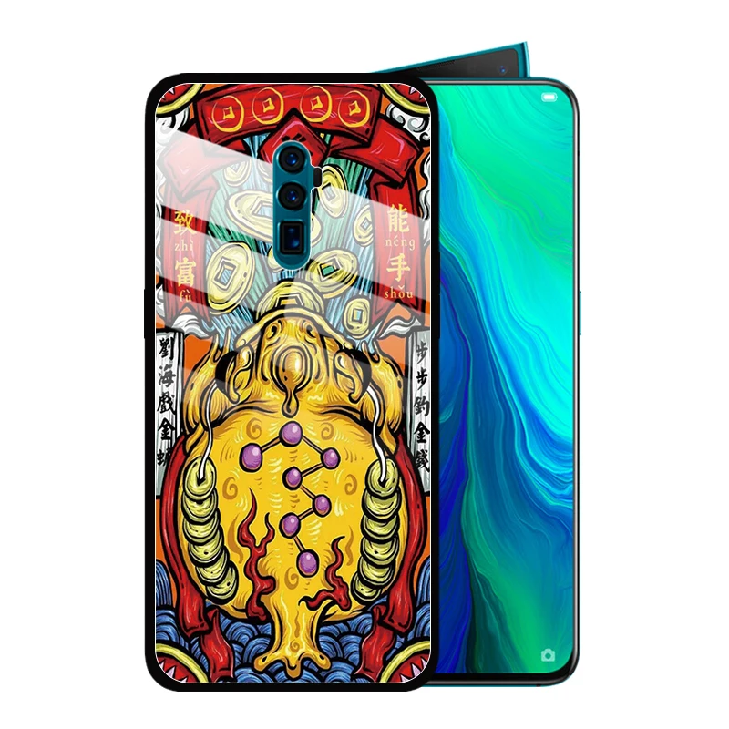Чехол из закаленного стекла в китайском стиле God Ghost для OPPO Reno2 Z F Reno 10x zoom R17 R15 R11 Plus