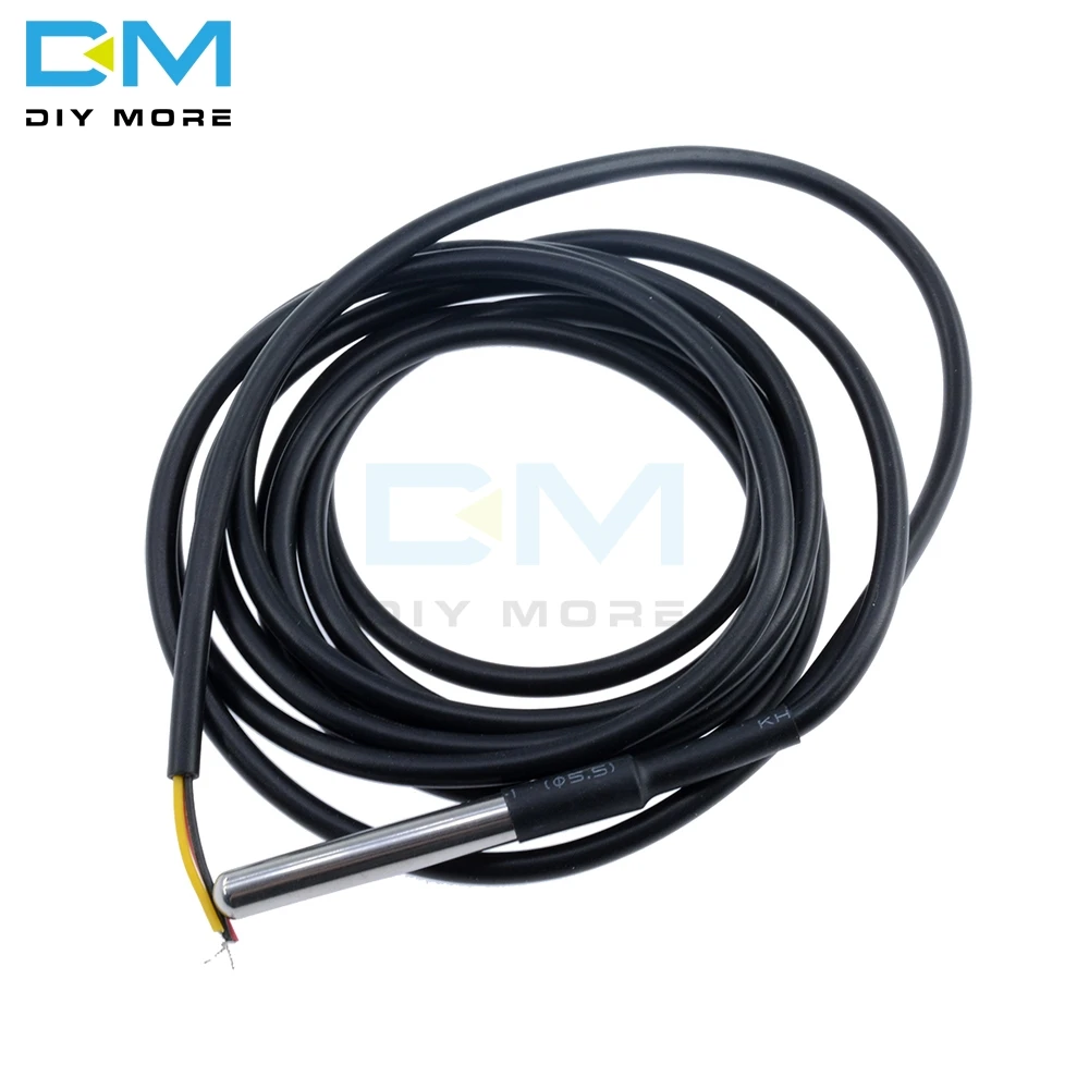 Цифровой датчик температуры DS18B20 водонепроницаемый щуп из нержавеющей стали 2 м