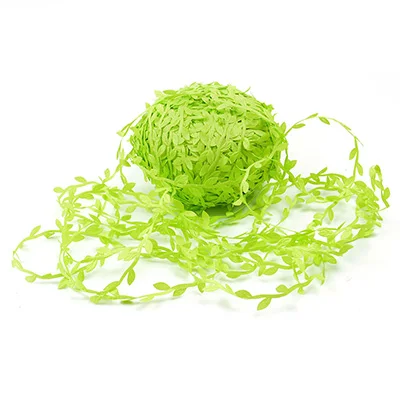light green 5 м шелк в форме листа ручной работы искусственные зеленые листья DIY для свадебной коробки украшения листва ручной работы ремесло венок - Цвет: light green