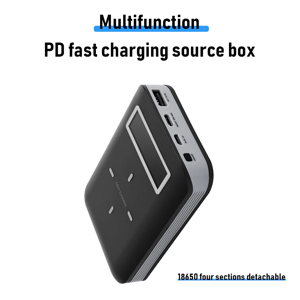 Держатель аккумулятора 4x18650 с ЖК дисплеем быстрая зарядка USB для мобильного