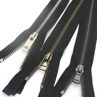2pcs 50607080cm 5 metal zippers slider open end long zip diy craft down jacket coat clothing suitcases bag sewing accessory
