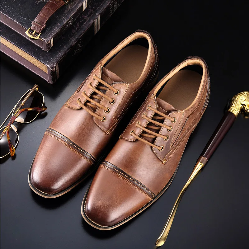 Мужские официальные туфли из натуральной кожи мужские деловые стильные кожаные