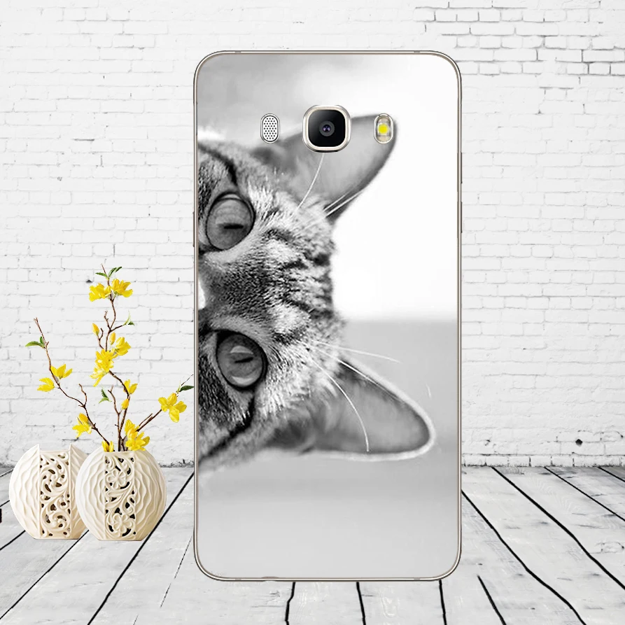280DD kawaii аниме с изображением черного кота глядя глаза чехол для Samsung Galaxy a3 a5 2017 A6 A8