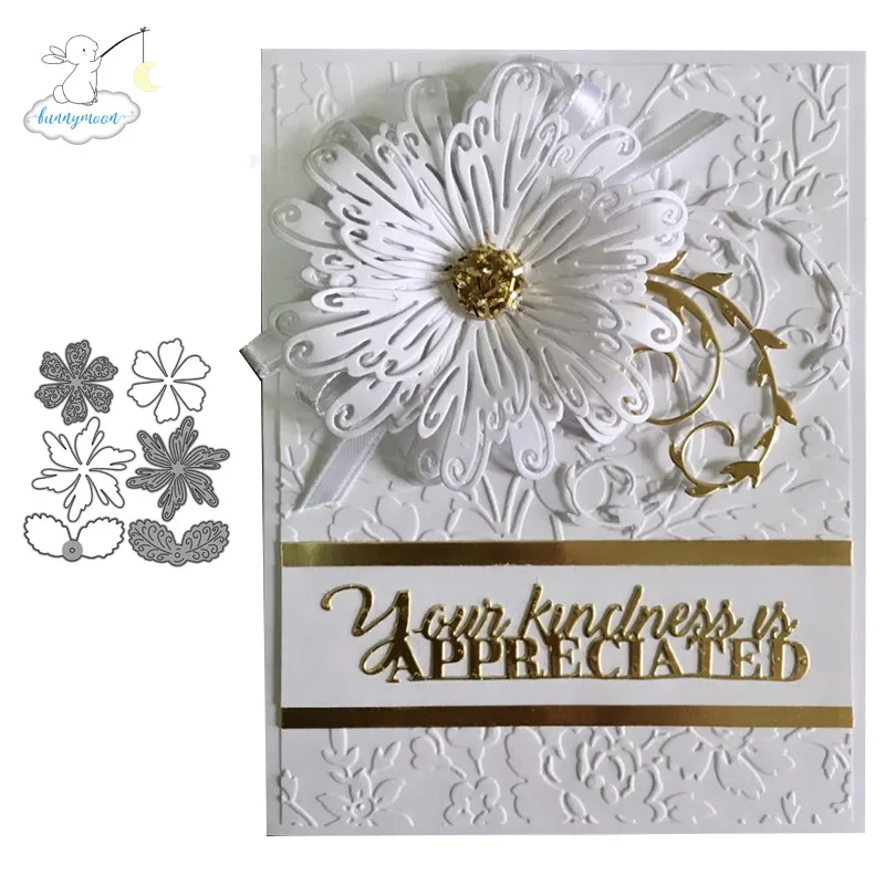 Bunnymoon четыре трафарет в виде цветка металлический Трафаретный вырубной штамп для