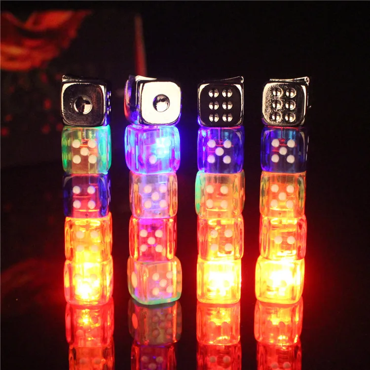 

2021 Fun Creative Flame Glow Flash Lighter Dice Shape Portable Cigarette Lighter Butane Torch Lighter Outdoor Man Toy