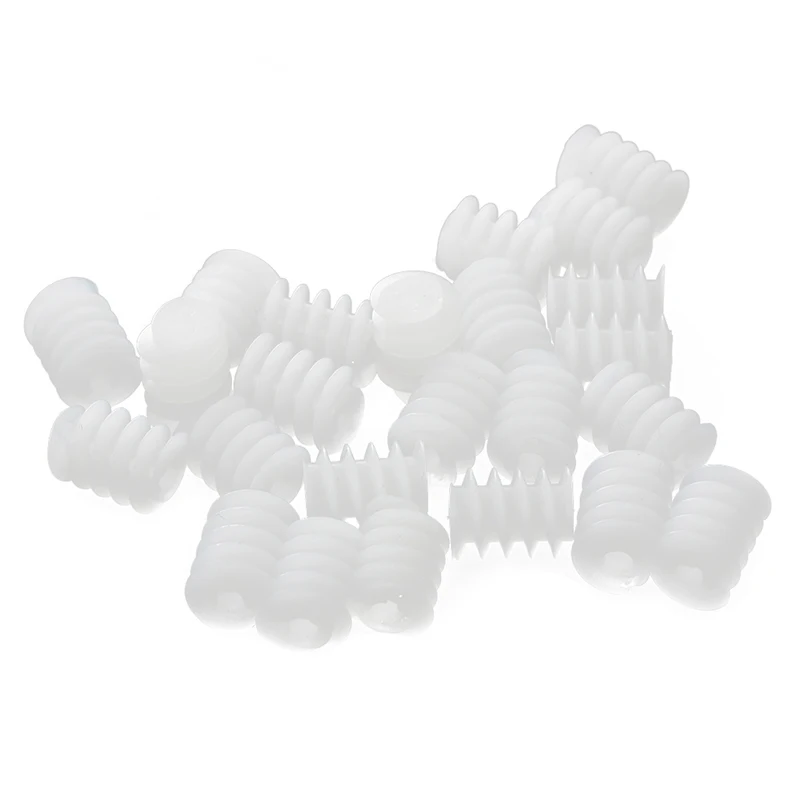 

20 Pcs White Plastic Gear Worm Screws 6mmx8mm for RC DIY Model Toys