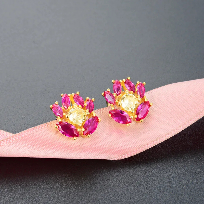 

Popular Crystal Earrings accessories S925 pure silver earrings for women's net
