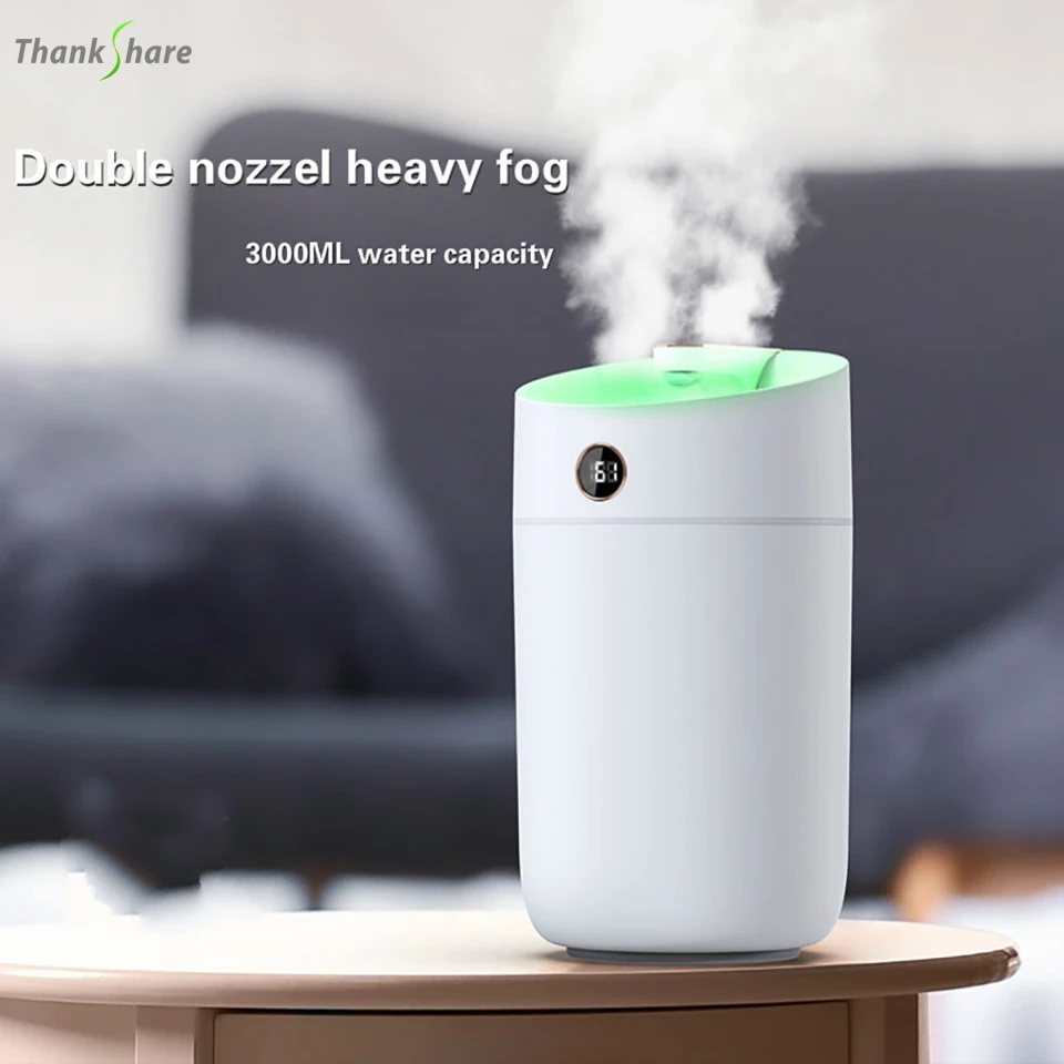 

Ultrasonic Air Humidifier Diffuser Mute 7 Color Night Light 3000ml Mini Aromatherapy Diffusers Cool Mist Maker Home Purifier