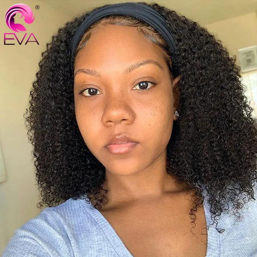 

Эва волосы кудрявые вьющиеся парик с головной повязкой человеческие волосы манекен для шарфа парика бразильский Реми парик с головной повя...