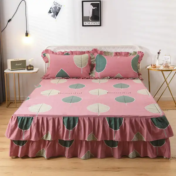 1 шт. Комплект постельного белья из 100% хлопка простыня юбка для кровати King Queen