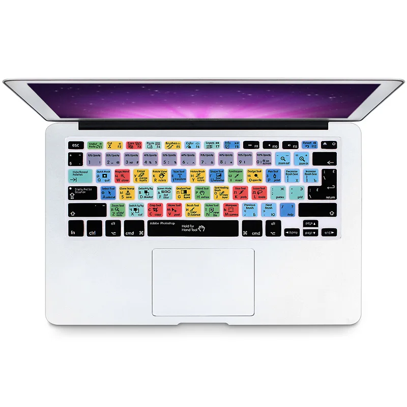 HRH русский OSX Премиум Pro CC Ableton Live Avid Pro инструменты силиконовый ярлык Hotkey клавиатура кожный чехол для MacBook Pro 13 15 - Цвет: Photoshop-PS