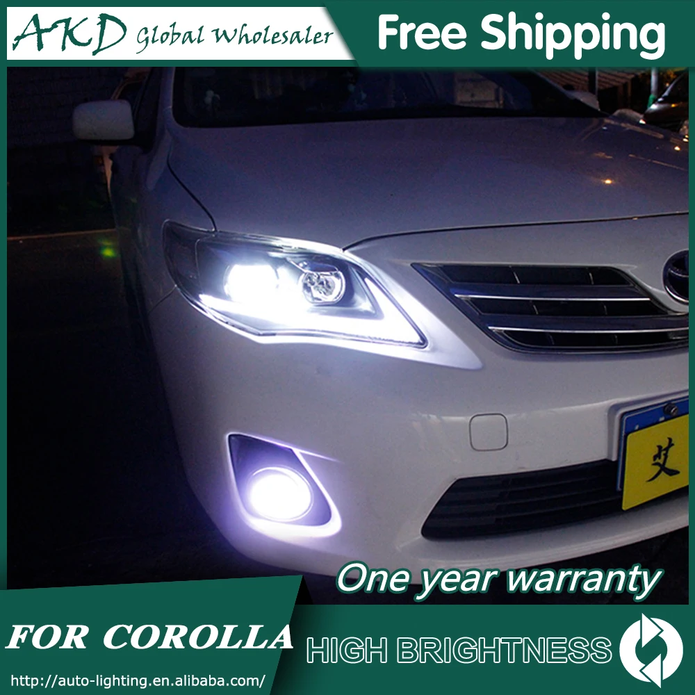 AKD автомобильный Стайлинг для Toyota Corolla фары 2011-2013 Altis светодиодный фары DRL Биксеноновые линзы Высокий Низкий луч парковка противотуманная фара