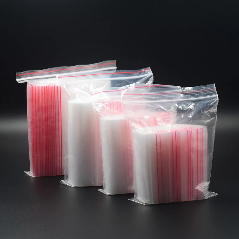 

100pcs/pack Small Zip Lock Plastic Bags Reclosable Transparent Bag Shoe Bag Vacuum Storage Bag Poly Clear Bags Thickness 0.08mm