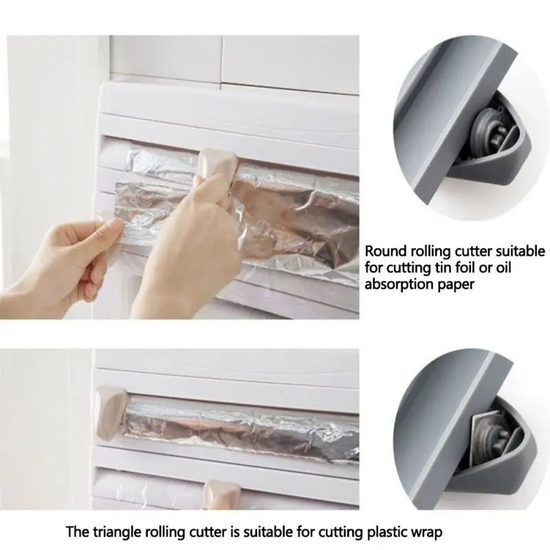 Настенный кухонный бумажный рулон Диспенсер пищевая пленка и кухонная