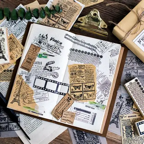 1 шт. Ретро Художественная серия креативный штамп Деревянный резиновый