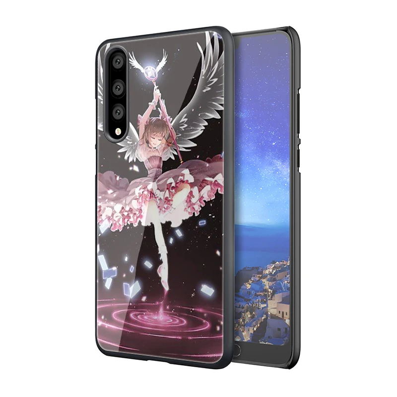 EWAU карта Captor Sakura закаленное стекло телефон чехол для Huawei P10 P20 P30 mate 20 Lite pro P Smart Y6 Y9 Honor 8X9 10